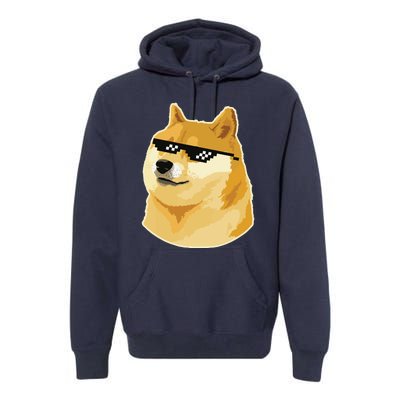 Doge With Deal With It Glasses Premium Hoodie