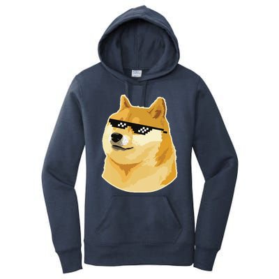 Doge With Deal With It Glasses Women's Pullover Hoodie