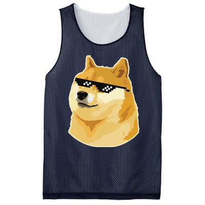 Doge With Deal With It Glasses Mesh Reversible Basketball Jersey Tank