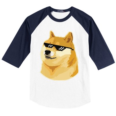 Doge With Deal With It Glasses Baseball Sleeve Shirt