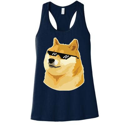 Doge With Deal With It Glasses Women's Racerback Tank