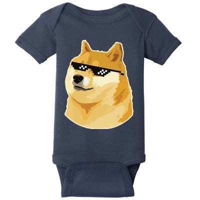 Doge With Deal With It Glasses Baby Bodysuit