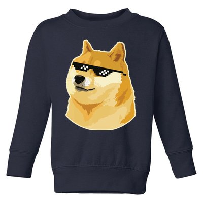 Doge With Deal With It Glasses Toddler Sweatshirt