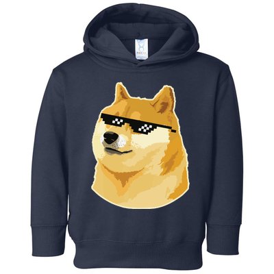 Doge With Deal With It Glasses Toddler Hoodie