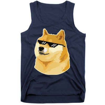 Doge With Deal With It Glasses Tank Top