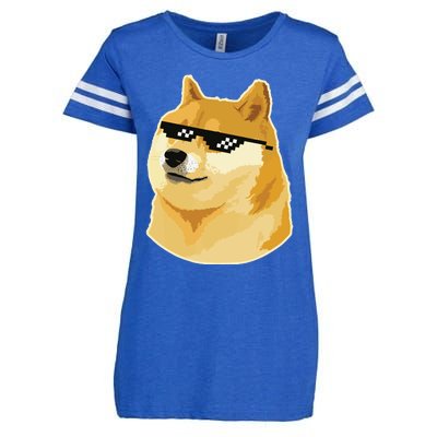 Doge With Deal With It Glasses Enza Ladies Jersey Football T-Shirt