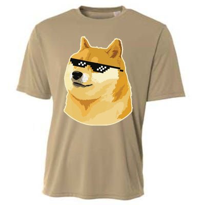 Doge With Deal With It Glasses Cooling Performance Crew T-Shirt