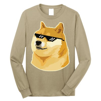 Doge With Deal With It Glasses Long Sleeve Shirt