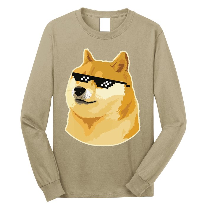 Doge With Deal With It Glasses Long Sleeve Shirt