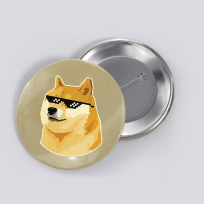 Doge With Deal With It Glasses Button