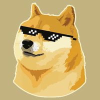 Doge With Deal With It Glasses Button