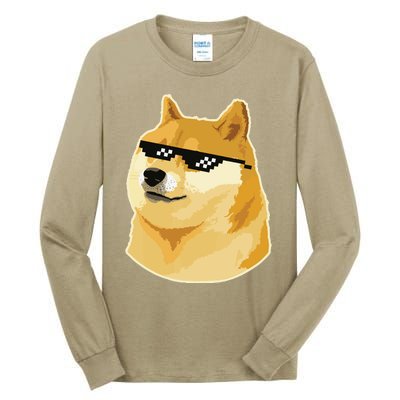 Doge With Deal With It Glasses Tall Long Sleeve T-Shirt