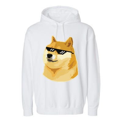 Doge With Deal With It Glasses Garment-Dyed Fleece Hoodie