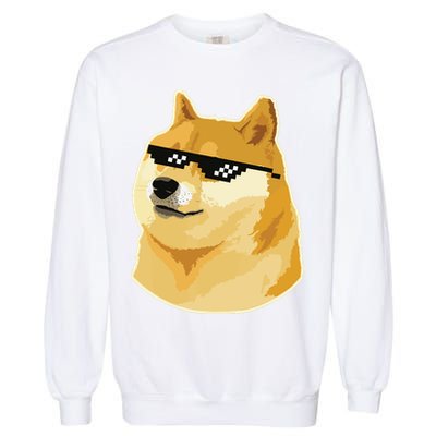 Doge With Deal With It Glasses Garment-Dyed Sweatshirt