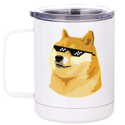 Doge With Deal With It Glasses 12 oz Stainless Steel Tumbler Cup