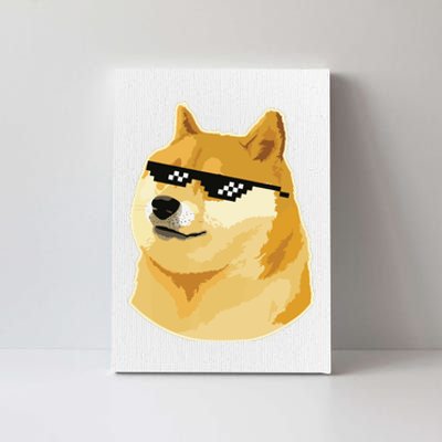 Doge With Deal With It Glasses Canvas