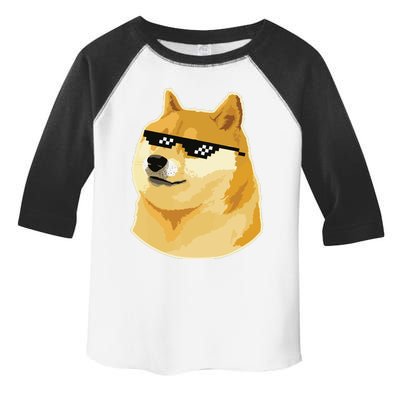 Doge With Deal With It Glasses Toddler Fine Jersey T-Shirt