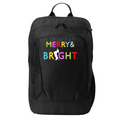 Dachshund Wiener Dog Merry And Bright Christmas Tree Lights City Backpack