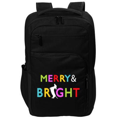 Dachshund Wiener Dog Merry And Bright Christmas Tree Lights Impact Tech Backpack