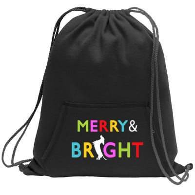 Dachshund Wiener Dog Merry And Bright Christmas Tree Lights Sweatshirt Cinch Pack Bag