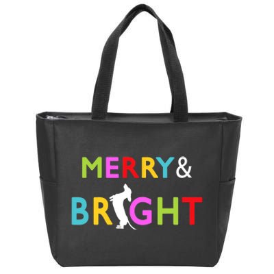 Dachshund Wiener Dog Merry And Bright Christmas Tree Lights Zip Tote Bag