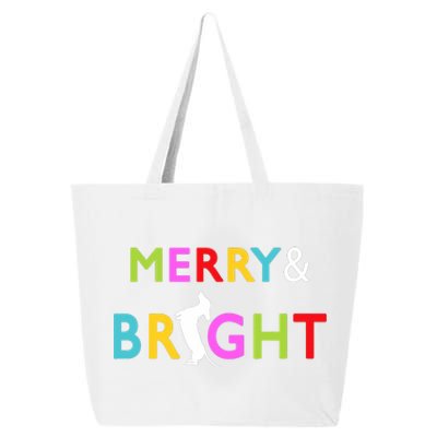 Dachshund Wiener Dog Merry And Bright Christmas Tree Lights 25L Jumbo Tote