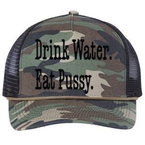 Drink Water Eat Pussy Retro Rope Trucker Hat Cap