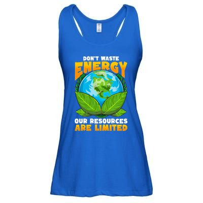 Don't Waste Energy Our Resources Are Limited Earth Day Lover Gift Ladies Essential Flowy Tank