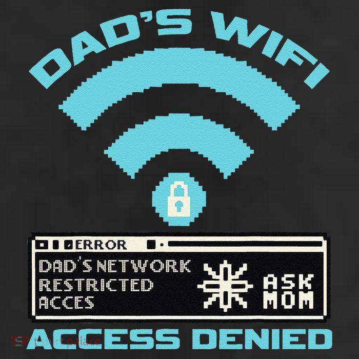 Dads Wifi Error Ask Mom Access Denied 7 Panel Mesh Trucker Snapback Hat