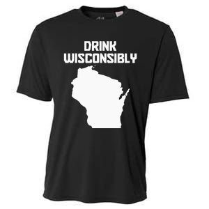 Drink Wisconsibly Funny Wisconsin Drinking Party Pride Cooling Performance Crew T-Shirt