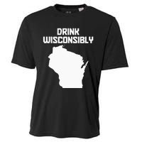 Drink Wisconsibly Funny Wisconsin Drinking Party Pride Cooling Performance Crew T-Shirt