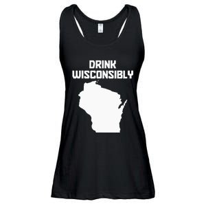 Drink Wisconsibly Funny Wisconsin Drinking Party Pride Ladies Essential Flowy Tank