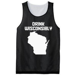 Drink Wisconsibly Funny Wisconsin Drinking Party Pride Mesh Reversible Basketball Jersey Tank