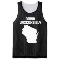 Drink Wisconsibly Funny Wisconsin Drinking Party Pride Mesh Reversible Basketball Jersey Tank