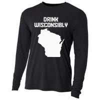 Drink Wisconsibly Funny Wisconsin Drinking Party Pride Cooling Performance Long Sleeve Crew