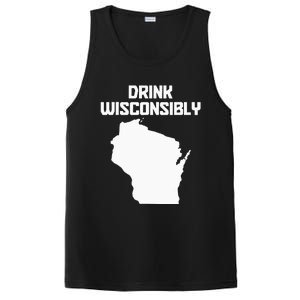 Drink Wisconsibly Funny Wisconsin Drinking Party Pride PosiCharge Competitor Tank