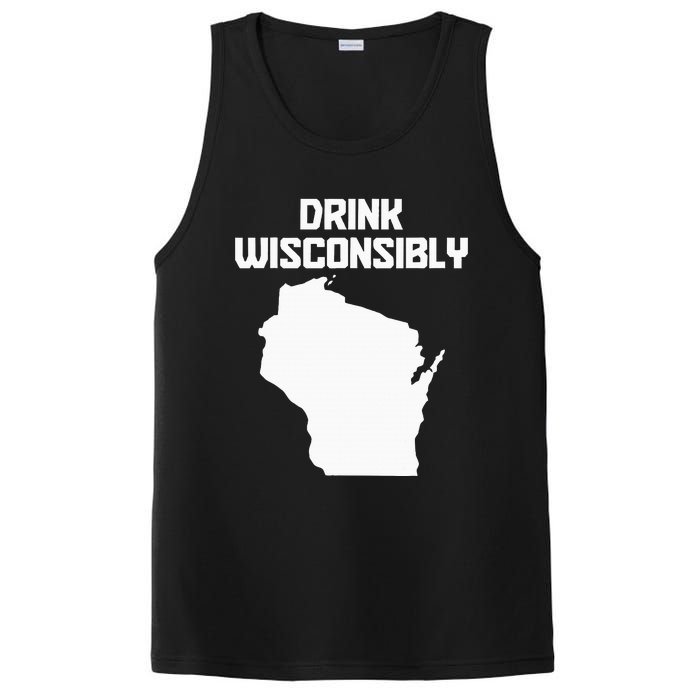 Drink Wisconsibly Funny Wisconsin Drinking Party Pride PosiCharge Competitor Tank