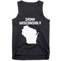 Drink Wisconsibly Funny Wisconsin Drinking Party Pride Tank Top