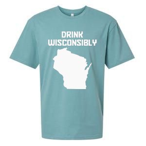 Drink Wisconsibly Funny Wisconsin Drinking Party Pride Sueded Cloud Jersey T-Shirt