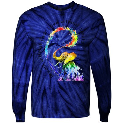 Dream Without Fear Love Without Limits Elephant Lgbt Tie-Dye Long Sleeve Shirt