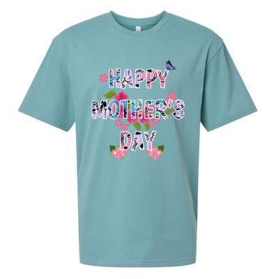 Day With Floral Mom Mommy Grandma Sueded Cloud Jersey T-Shirt