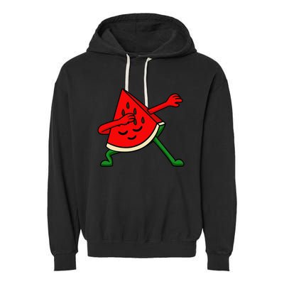 Dabbing Watermelon Fruitarian Lover Summer Fruit Slice Seeds Garment-Dyed Fleece Hoodie