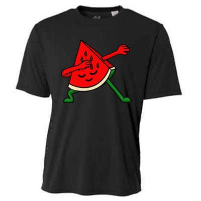 Dabbing Watermelon Fruitarian Lover Summer Fruit Slice Seeds Cooling Performance Crew T-Shirt