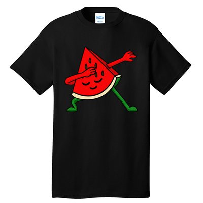 Dabbing Watermelon Fruitarian Lover Summer Fruit Slice Seeds Tall T-Shirt