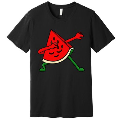 Dabbing Watermelon Fruitarian Lover Summer Fruit Slice Seeds Premium T-Shirt