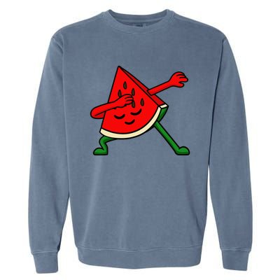 Dabbing Watermelon Fruitarian Lover Summer Fruit Slice Seeds Garment-Dyed Sweatshirt