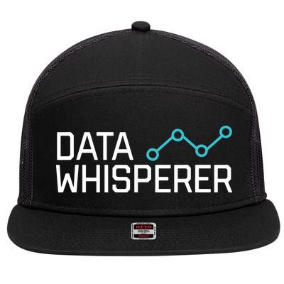 Data Whisperer Funny Science Analyst Software Engineer 7 Panel Mesh Trucker Snapback Hat