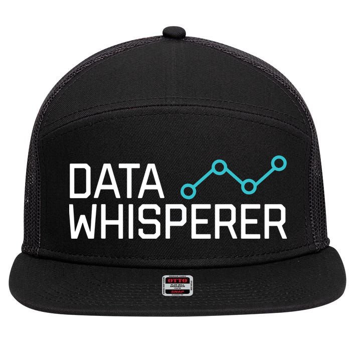 Data Whisperer Funny Science Analyst Software Engineer 7 Panel Mesh Trucker Snapback Hat
