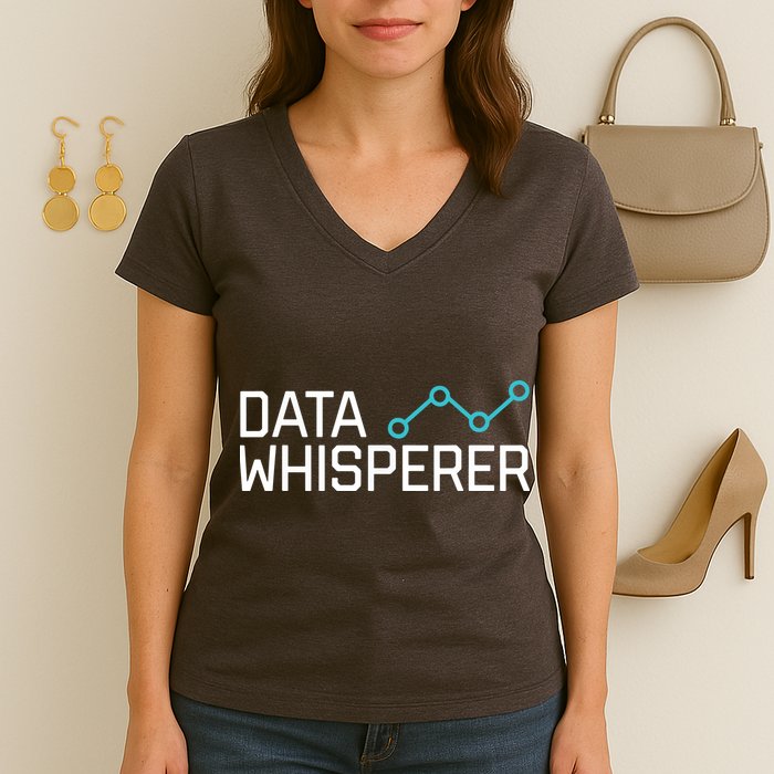 Data Whisperer Funny Science Analyst Software Engineer Women's V-Neck T-Shirt