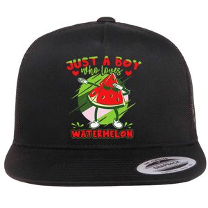 Dabbing Watermelon Fruit Flat Bill Trucker Hat